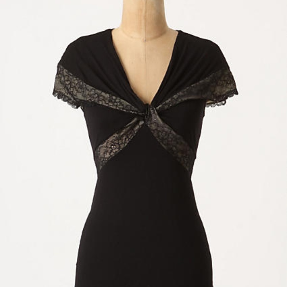 Anthro black lace Luxe Reunion top